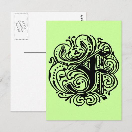 Carte Postale Monarchie "F" (Devant / Derrière)