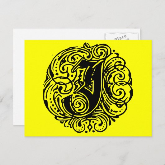 Carte Postale Monarchie "J" (Devant / Derrière)