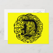 Carte Postale Monarchie Noir "D" (Devant / Derrière)