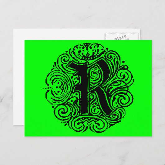 Carte Postale Monarchie "R" (Devant / Derrière)