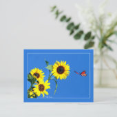 Carte Postale Monarque Jaune et Bleu (Debout devant)