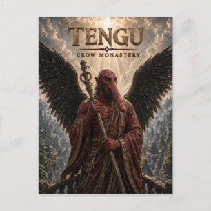 Carte Postale Monastère de Corbeau Tengu Cinéma Sombre