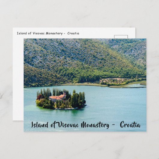 Carte Postale Monastère de Visovac à Krka NP - Croatie (Devant / Derrière)