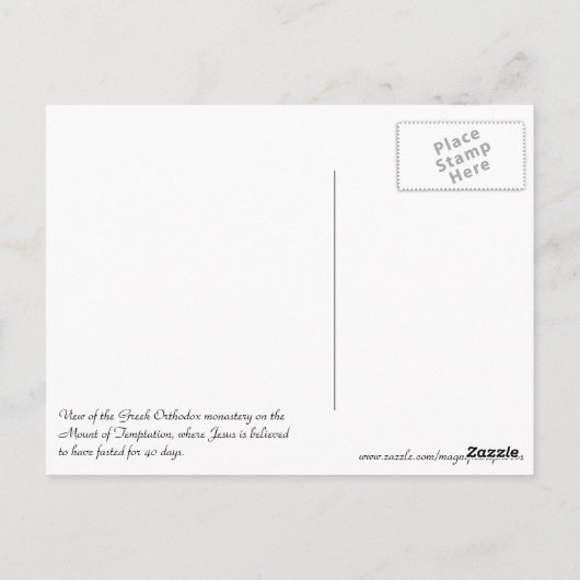 Carte Postale Monastère grec orthodoxe à Jéricho, Palestine (Dos)