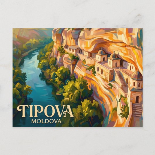 Carte Postale Monastère Tipova Moldavie (Devant)