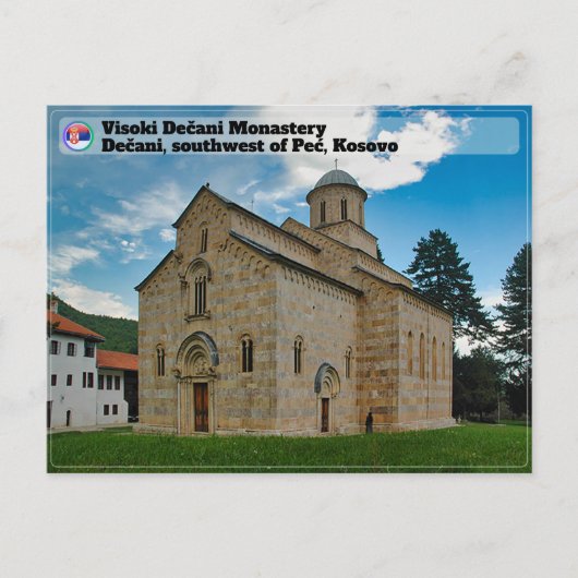 Carte Postale MONASTÈRES SERBES - Monastère de Visoki Dečani (Devant)