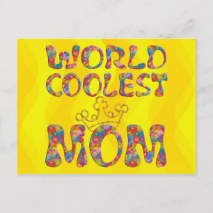 Carte Postale Monde Coolest Maman ondes jaunes