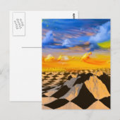 Carte Postale monde des échecs (Devant / Derrière)