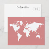 Carte Postale Monde élégant rose (Devant / Derrière)