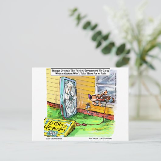 Carte Postale Monde le plus heureux chien amusant Tee - shirt Mu (Debout devant)