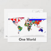 Carte Postale monde marqué un (Devant / Derrière)