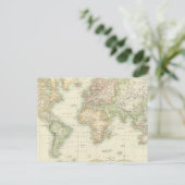 Carte Postale Monde sur la projection de Mercator (Debout devant)