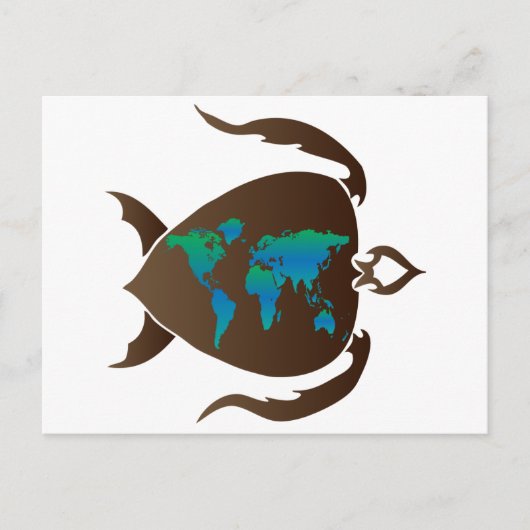 Carte Postale Monde tortue (Devant)