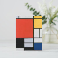 Mondrial Composition Rouge Jaune Bleu Noir