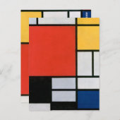 Carte Postale Mondrial Composition Rouge Jaune Bleu Noir (Devant / Derrière)