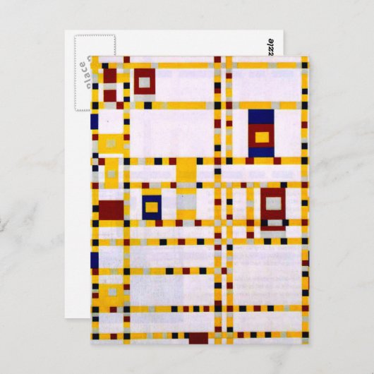 Carte Postale Mondrian - Broadway Boogie Woogie (Devant / Derrière)