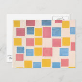 Carte Postale Mondrian - Composition avec champs de couleur (Devant / Derrière)