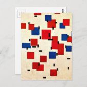 Carte Postale Mondrian - Composition en couleur A (Devant / Derrière)