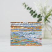 Carte Postale Mondrian - Vue depuis les dunes avec plage et jeté (Debout devant)