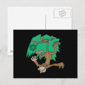 Carte Postale moneky suspendu dans un arbre (Devant / Derrière)