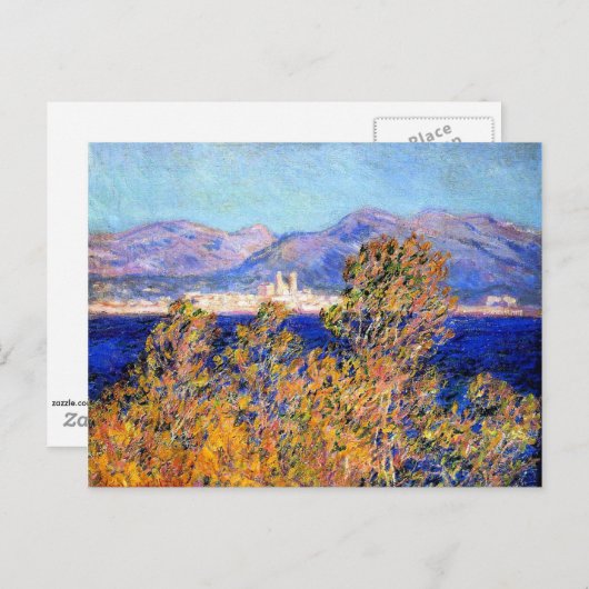 Carte Postale Monet - Antibes vue du Cap, Mistral Wind (Devant / Derrière)