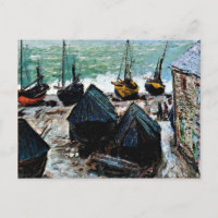 Monet - Bateaux sur la plage à Etretat