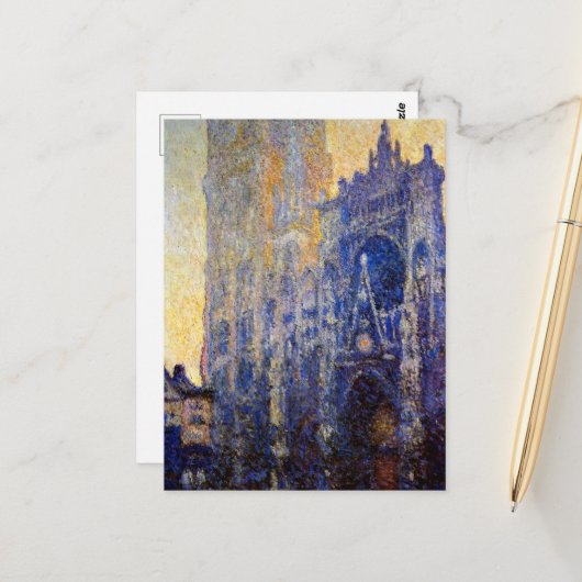 Carte Postale Monet - Cathédrale de Rouen, Effet du matin (Devant/Arrière en situation)