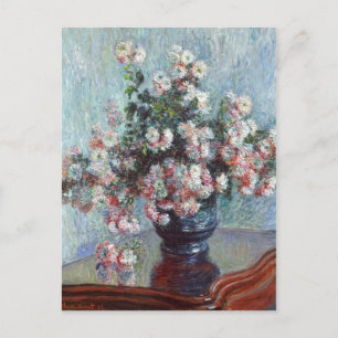 Carte Postale Monet Chrysanthèmes Vintage Impressionnisme floral
