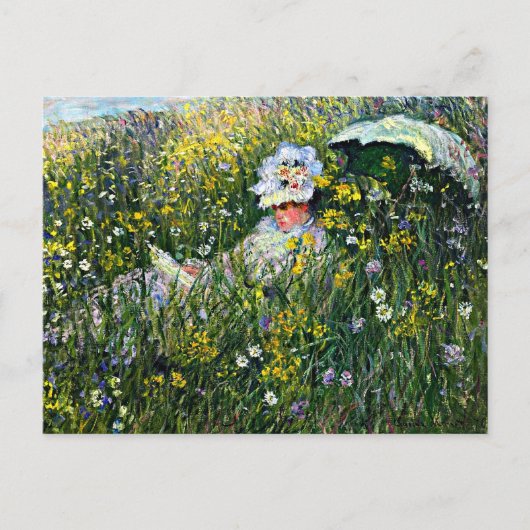 Carte Postale Monet - Dans le pré (Devant)