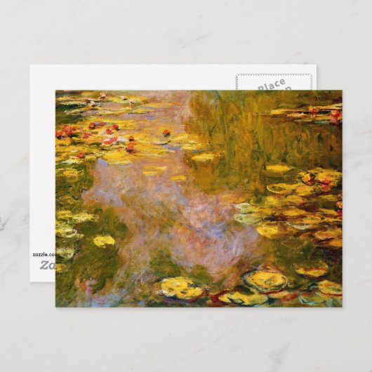 Carte Postale Monet - Etang Lily, Lys Jaunes (Devant / Derrière)