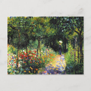 Carte Postale Monet - Femme au Jardin, peinture d'art