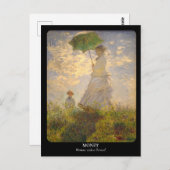 Carte Postale MONET / Femme avec parasol (Devant / Derrière)