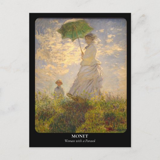 Carte Postale MONET / Femme avec parasol (Devant)
