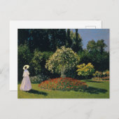 Carte Postale Monet - Femme dans le jardin (Devant / Derrière)