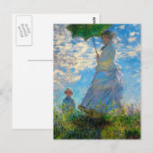 Carte Postale Monet Femme Parasol Impressionnisme (Devant / Derrière)