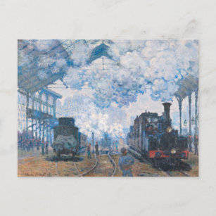 Carte Postale Monet - Gare Saint-Lazare, Arrivée du train