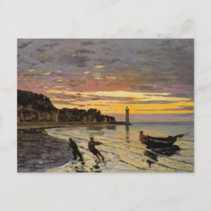 Carte Postale Monet - Hauling a Boat Ashore, fine art,