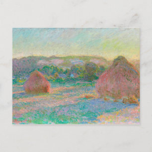 Carte Postale Monet Impressionniste Art Haystacks Fin de l'été