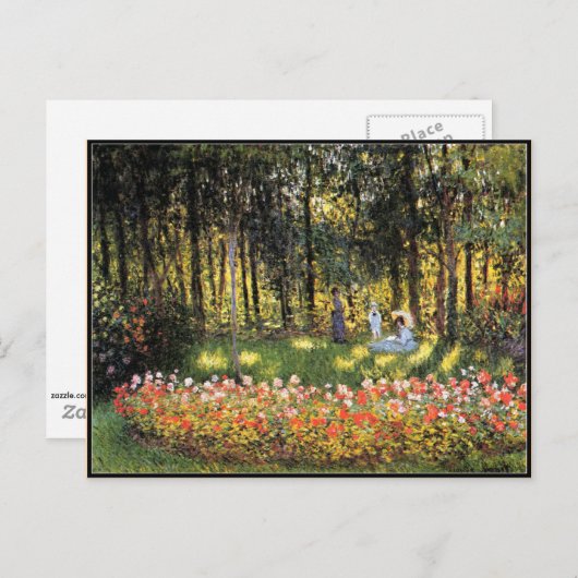 Carte Postale Monet - La famille de l'artiste dans le jardin (Devant / Derrière)