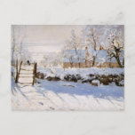 Carte Postale Monet - La Magpie<br><div class="desc">Monet - La carte postale Magpie. Impressionnisme paysage d'hiver avec l'oiseau-mouche par Claude Monet,  1869.</div>