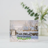 Carte Postale Monet - La Magpie, Joyeux Noël, (Debout devant)