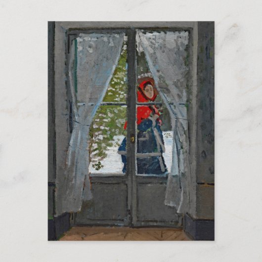 Carte Postale Monet La Peinture Vintage Kerchief Rouge (Devant)