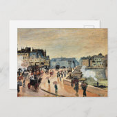 Carte Postale Monet - Le Pont Neuf, Peinture impressionniste (Devant / Derrière)