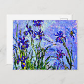 Carte Postale Monet - Lilacs Irises, célèbre peinture, (Devant / Derrière)