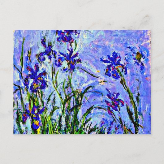 Carte Postale Monet - Lilacs Irises, célèbre peinture, (Devant)