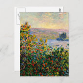 Carte Postale Monet - Lits de fleurs à Vetheuil (Devant / Derrière)