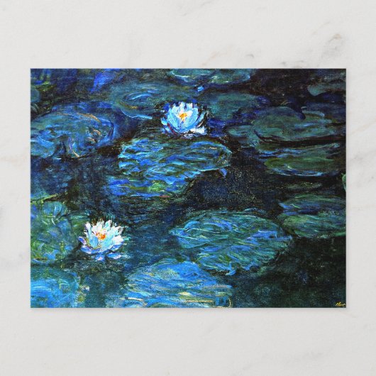Carte Postale Monet - Lys d'eau Bleus (Devant)