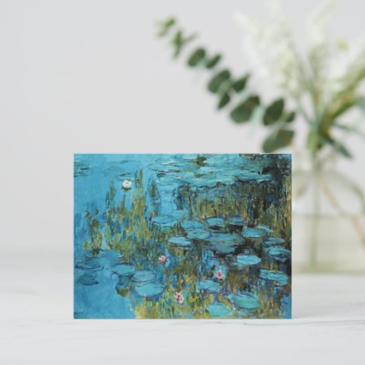 Carte Postale Monet - Lys d'Eau, Turquoise, (Debout devant)