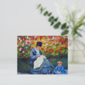 Carte Postale Monet mère et enfant dans le jardin (Debout devant)