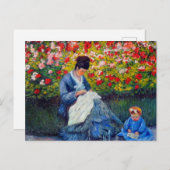 Carte Postale Monet mère et enfant dans le jardin (Devant / Derrière)
